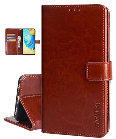 COQUE Hülle für CAT S75,Kapphülle Tasche Leder Flip Cover Schutzhülle Rugged für CAT S75 Handyhülle-Brown