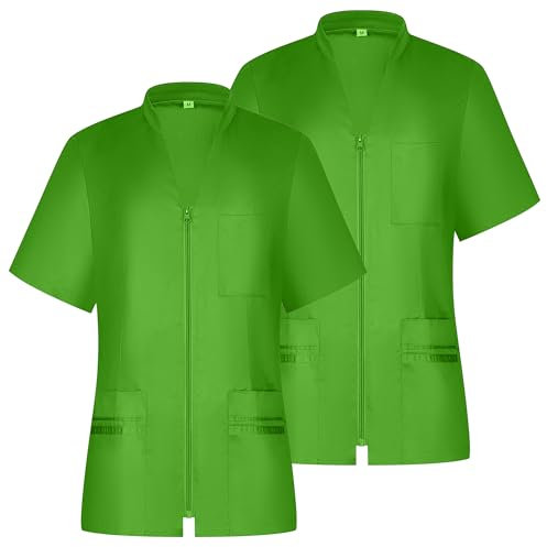 MISEMIYA - Paquetes 2 Unidades - Camisa Sanitario Mujer - Uniforme Sanitario - Uniforme HOSTELERÍA 712 - S, Verde Manzana