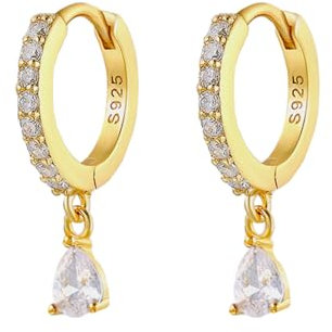 Ohrringe Gold Hängend Goldene Ohrringe Damen 1 Pair Ohrringe Hängend Gold Wassertropfen Hypoallergic Ohrringe für Mädchen Frauen 12mm