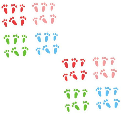 OSALADI Cartoon-Aufkleber 48 Stk Osteraufkleber osterei liefert Fußabdrücke Bodenaufkleber Dekor Osterboden klebt Kaninchen-Fußabdrücke als Fensteraufkleber Hase Applikationen Pfote PVC