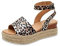 KHIRVWL Femmes Plateforme Sandales Léopard Boucle Compensée Bride À La Cheville Confortable Slip-on Espadrilles De Plage Casual Bout Ouvert Poisson Bouche Chaussures Sandales Femmes