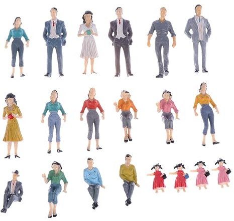 STOBOK 30Pcs Scale People Figures 1 30 Painted Miniature Plastic Model Figures for Architectural Layouts School Projects and Mini House Decor