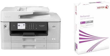 Brother MFC-J6940DW DIN A3 4-in-1 Farbtintenstrahl-Multifunktionsgerät & Xerox 003R90569 Performer Kopier-/Drucker-/Universalpapier, DIN A3, 80 g/m², 1 Pack a 500 Blatt, weiß