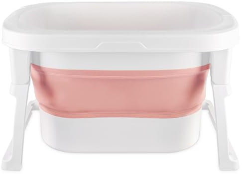 Bañera plegable 3 en 1 para niños pequeños y niños,bañera ergonómica para bebés- bañera plegable para bebés, bañera infantil - bañera para bebés y recién nacidos-72 * 51 * 42cm. Rosa