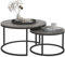 HOMCOM Lot de 2 Tables Basses gigognes, Table Basse Ronde, empilable, Design Industriel, Pieds en métal, Gris