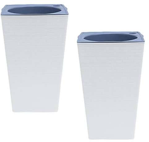 Macetas de riego automático - 2 macetas Altas cuadradas para Plantas de Interior con asa | Macetas con Orificios de ventilación, macetas multifuncionales de riego automático para orquídeas, orquídeas