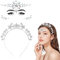 NebulaGlam Sterne Haarreif mit Gesicht Edelsteine, Sterne Stirnband Strass Haarband Gesichtstattoo Karneval Fasching Geburtstag Party Kostüm Haarreifen Glitzer Haarschmuck für Damen Mädchen (Silber)