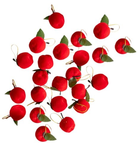 Cabilock 60St Roter Apfel-Weihnachtsbaumanhänger künstlicher Apfel Weihnachtskugelverzierungen winterdekoration Christbaum anhänger Weihnachtsbaum schmücken Festivaldekoration Schaum