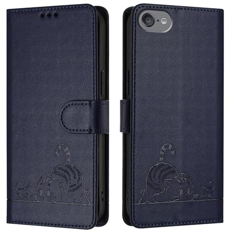 Hülle kompatibel mit ipod Touch 7 6 Touch5 Hülle Leder PU Klapphülle Cover Tasche Brieftasche Schutzhülle Standfunktion Handyhülle mit Kartenfächer Case für ipod Touch 7 6 Touch5,Blau