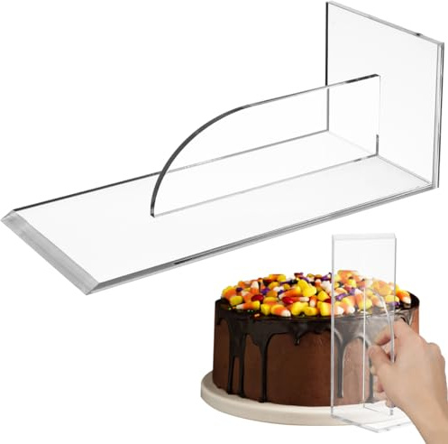 Cabilock Cake Scraper Cake Smoother Baking Tool Transparent Acrylic Scraping Tool for Fondant Buttercream Cream Spreading Decorating Reusable Baking Gadget