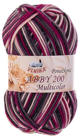 100g Strickgarn Abby 200 multicolor Sockengarn Socken-Wolle Strumpfgarn Farbwahl, Farbe:grau-creme-pink
