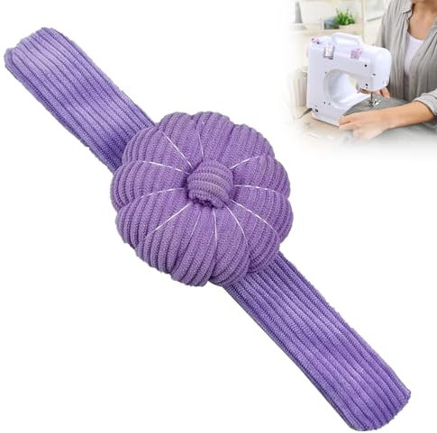Nadelkissen Für Das Handgelenk,Nähen Handwerk Nadelkissen,Nadelkissen Wearable,Nadelkissen Handgelenk Tragbar,Originalität Kürbisform Stoff,Für Nähen Quilten Nadelarbeit (Lila)