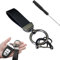 GLYGLY Porte Clef Voiture pour Ford Mustang 2011-2014, Porte clés Universel en Cuir avec Anneau en D, Anti-Rouille pour Voi Clés Accessoire Voiture,A/Black