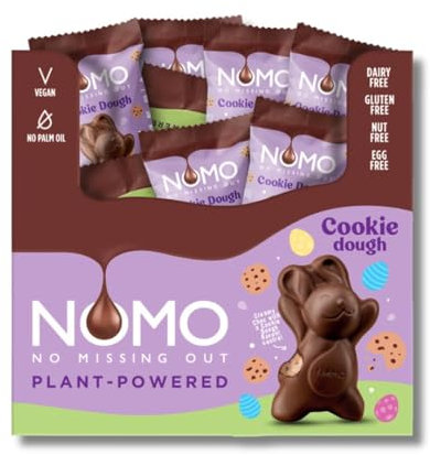 NOMO Cookie Dough Hasen - 25x 25g - Keksteig-Füllung - VEGAN - LAKTOSEFREI, GLUTENFREI, EIFREI, NUSSFREI - für Allergiker - zertifizierter Kakao - vegane Schokoladenalternative