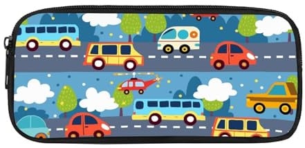 Biyejit Cartoon-Auto-Federmäppchen für Kinder, Schule, Büro, Klassenzimmer, Reisebedarf, Kulturbeutel, Schreibwaren-Tasche für Teenager, Jungen, Mädchen, Geschenk zum Schulanfang
