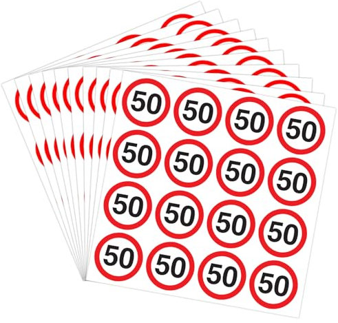 50 Geburtstag Sticker,160 Stk Verkehrsschild 50 Geburtstag Deko Aufkleber,deko 50. Geburtstag Mann Frau,Geburtstagssticker 50 Geburtstagsdeko, 50. Geburtstag Aufkleber für 50er Jubiläum Party Geschenk