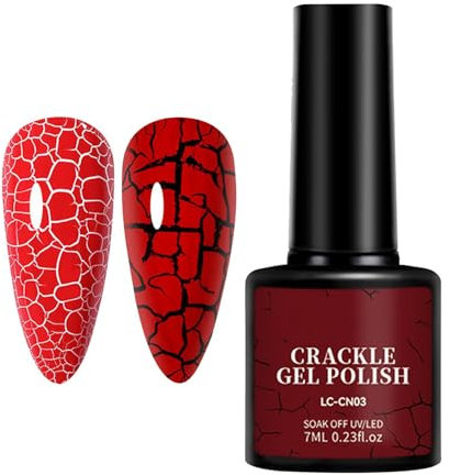 Crackle Nagellack, 7 ml Gel Crackle Polsöl, schnell trocknende Knistern Effekt Gel Polnisch, lang anhaltende Luft trockene Nagelkunst für Heime Salon Frauen Geschenk