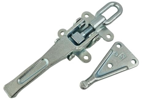 Bordwandverschluss mit Haltenocke SET – Verstellbarer Exzenterverschluss mit Langgriff & Gegenhalter – Verzinkter Stahl – Für Anhänger, LKW, Transportfahrzeuge – Sicher & langlebig (1 Stück)