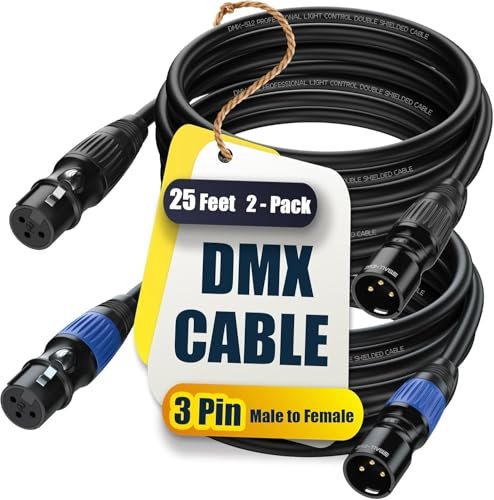 BEITSZ 10M XLR Cables 2 Packs, XLR Male to Female Microphone Cable for Studio Recorder, Mic, Mixer, Speaker System, Phantom Power