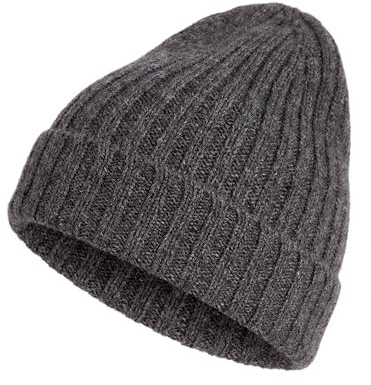 FALKE Unisex Beanie-Mütze Hat Rib U Be Wolle schnelltrocknend warm 1 Stück, Grau Dark Grey 3970, OneSize