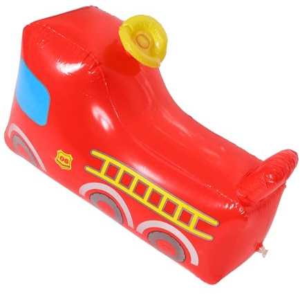 Camion dei Vigili del Fuoco Gonfiabile in Pvc Rosso | Giocattolo per Bambini 1-4 Anni, Uso Outdoor e Casa, Funzione Decorativa e Gioco