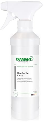DIAMANT Polymer CleanBed Pro Nettoyant pour lit d'impression 3D avec tête de pulvérisation | Flacon de 500 ml | Élimine les résidus et améliore l'adhérence à la pression