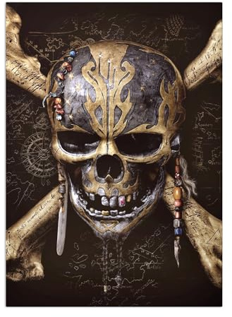 Displate Metallposter Disney - Pirates of the Caribbean - Salazar's Skull Plakat - Zimmer Dekoration - Wandbilder Bilder Schlafzimmer Deko - Geschenk - Wanddeko Metall Poster 32 cm x 45 cm