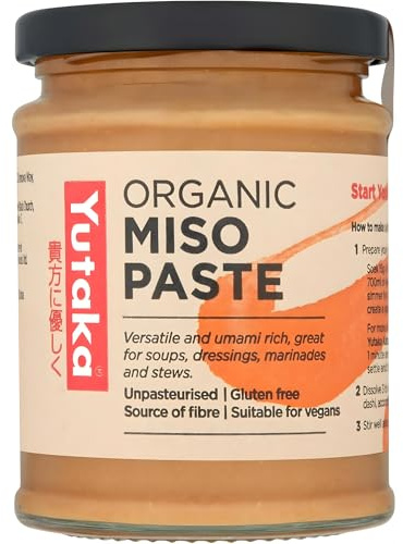 Yutaka Organic Miso Paste 300g – Authentic Japanese Soybean & Rice Miso | Unpasteurised Organic | Gluten Free Vegan Cooking Paste