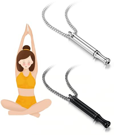 ZAMXHUG 2 Pièces Collier de Respiration pour Arrêter pour Arrêter de Fumer,Anti Stress Respirant Acier Inoxydable Collier pour Respiratoire Sans de l'anxiété Soulagement pour Hommes Femmes