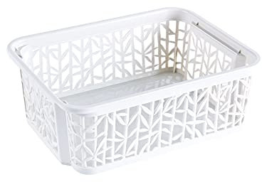 BranQ - Home essential Universeller, multifunktionaler, erstellbarer Aufbewahrungskorb in Bamboo Design, BPA-frei Kunststoff, Grösse S - 2,5 Ltr., 1 Stk., Creme