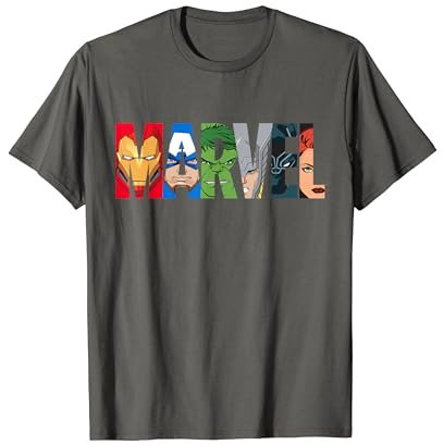 Marvel Logo Avengers Super Heroes Kurzarm T-Shirt