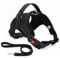 Musonic No Pull Dog Harness Breathable Adjustable Comfort Free Lead Included for Small Medium Large Dog Best for Training Walking L Black