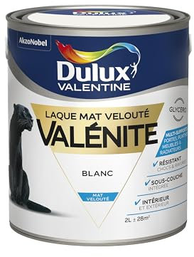 Dulux Valentine Peinture Laque Valénite Glycéro multisupport intérieur-extérieur – Grande résistance pour boiseries et ferronneries - aspect Mat Blanc 2L