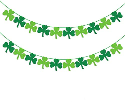 5m Grün Kleeblätter Banner,St Patrick's Day Deko Dreieck Flagge Wimpelkette Zimmer Wohnzimmer Kinderzimmer Deko für St. Patrick's Day Irland Festival Karneval Maskerade Party Dekoration