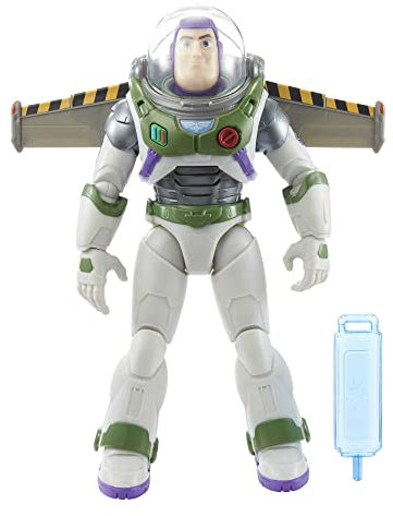 Mattel Disney Pixar Lightyear Buzz with Jetpack Large Action Figure with Lights and Sounds, Folding Wings, Toy + 4 Years HJJ38