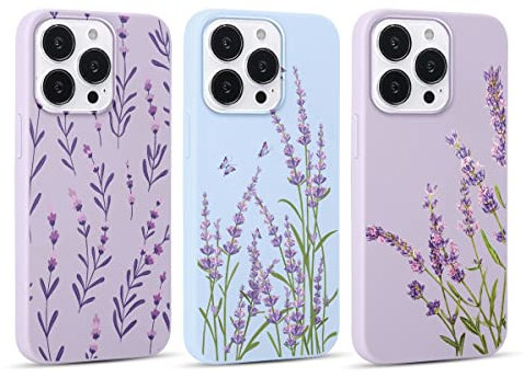 Yoedge [3 Pezzi Custodia per Apple iPhone 11 6,1 Pollici, TPU Silicone Custodia Morbida Ultra Sottile Case con Disegno,Antiurto Protettiva Originale Cover per iPhone11, Lavanda