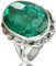 Genuine Emerald Green Gemstone Faceted Oval Ring, Pure 925 Sterling Silver Statement Ring, Unique Handmade Ring, May Birthstone Ring for Women (emerald, Size 10)