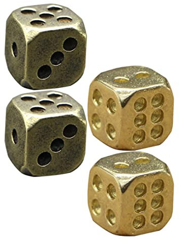 Toyvian 4 Stück Messingwürfel Kinder Spielen Würfel Partei Würfel Spielsets Für Kinder Würfel Spielzeug Antike Würfel Metallwürfel Würfel Für Kinder Metallische Würfel Cosplay Tisch D6