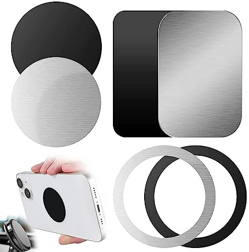 Peysaitr 6 Stück Metallplatte Handy Metallplättchen Fuer Kfz Magnetische Handyhalter für Magnet kfz Handyhalter fürs Auto Sehr Dünn Metallplatten für Handy und Tablet