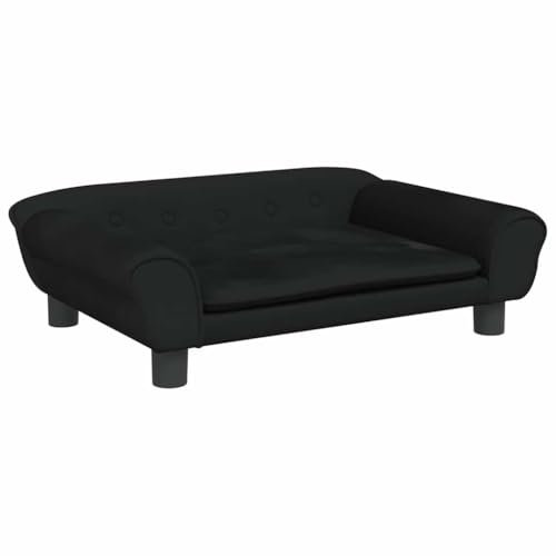 vidaXL Hundebett, Hundekissen mit weicher Polsterung, Hundesofa Hundecouch für kleine Hunde Haustiere, Haustierbett Katzenbett, Schwarz Samt