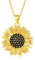 LINSTER Sonnenblumen Halskette für Damen 925 Sterling Silber Vergoldet Sonnenblumen Anhänger Geburtstag Weihnachten Schmuckgeschenke für Damen Mädchen