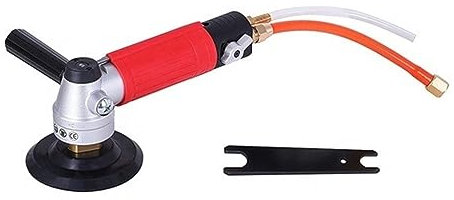 Poliermaschinen für Automöbel, Luft-Nasspolierer/Schleifgerät, 4 pneumatischer Wasserschleifer 4500 U/min mit 7 Stück 4 Nass-/Trockenpolierpads for Granit/Beton/Marmor Starke Leistung und geräuschar