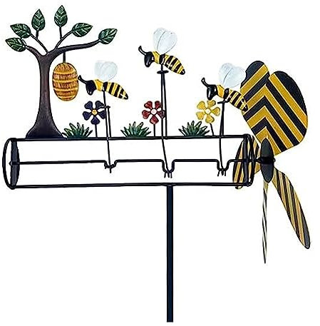 CENMEN Neue Metall Biene 3 kleine Bienen Bienen Gartenarbeit Windrad Gartendekoration Outdoor