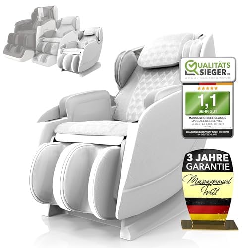 LUX Massagesessel +Bodyscann +Wärmetherapie +Airbag +Bluetooth +Ganzkörper +Zero Gravity, 7 Programme, Shiatsu -Massagesesselwelt | Hellgrau/Hellgrau