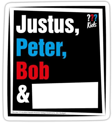 Spreadshirt Die Drei Fragezeichen Kids & Ich Personalisierbar Sticker, max. 10x10 cm, 10 x 10 cm, Mattweiß