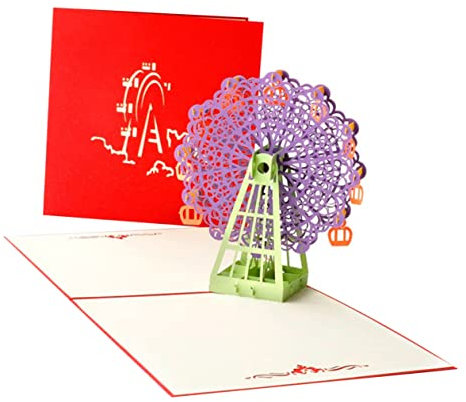 DIYEAH 3d-riesenrad Grußkarte 15cm Aus Papier Pop up Partydeko Einladungskarte Für Familie Freunde