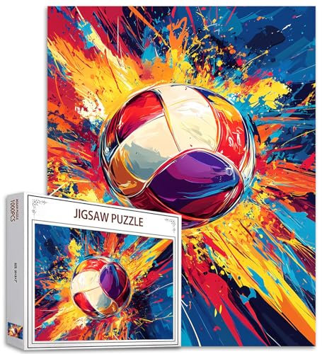 Volleyball 1000 Stück Puzzles für Erwachsene und Kinder Beach Volleyball Graffiti Puzzles Doodle Art Puzzle herausfordernde Familie Aktivität Spiele DIY Craft Puzzle für Home Decor Geschenke