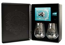 AMUERTE METAL BOX - Gin 70 cl + 2 bicchieri trasparenti (AMUERTE GREEN)