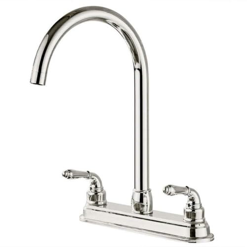 Edelstahl 2 Griff Feste Küchenarmatur, Zwei-Loch-Spültischarmatur, Küchenarmatur, Heimwerker, 1/2 Zoll A Aqiong