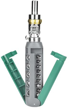 Verstellbarer abgewinkelter Ratschen-Schraubendreher, 14-in-1-Werkzeug mit ergonomischem Griff für enge Räume, professionelle Reparatur-Ratschen-Mechanismus